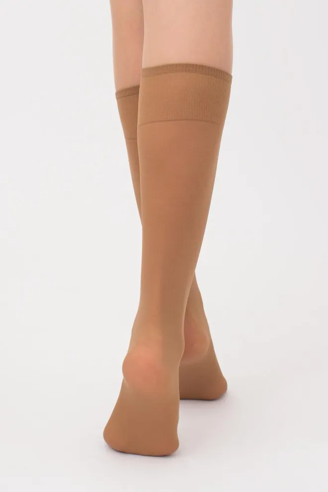 Класичні гольфи Marea 40 den Giulia 2 пари (caramel), бежевий