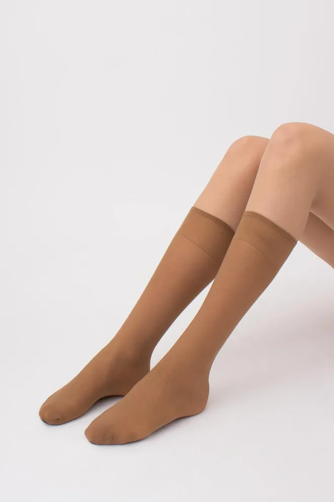 Класичні гольфи Marea 40 den Giulia 2 пари (caramel), бежевий