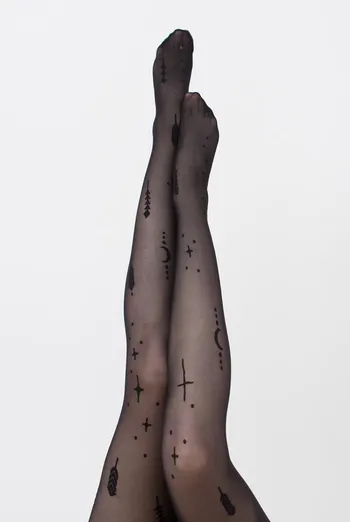 Колготки в сітку з принтом MESH 40 (3) Giulia (nero), чорний