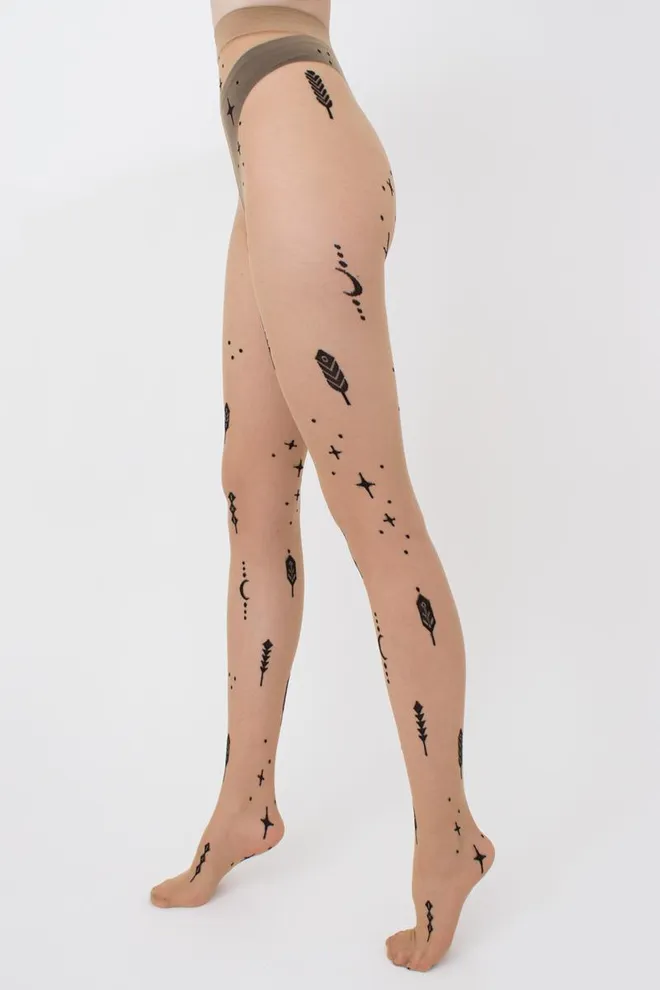 Колготки в сітку з принтом MESH 40 (3) Giulia (daino/nero), бежевий