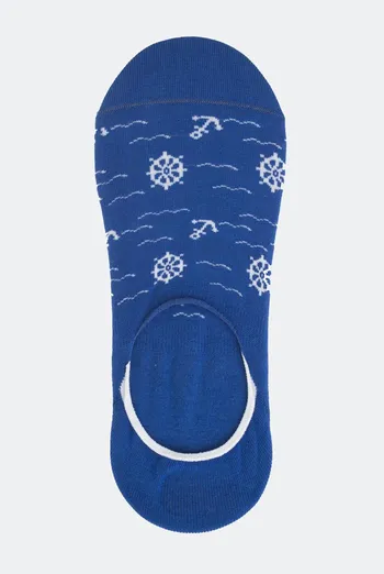 Шкарпетки слідки чоловічі з якорями Mf1 marine 012 Giulia (bright blue)