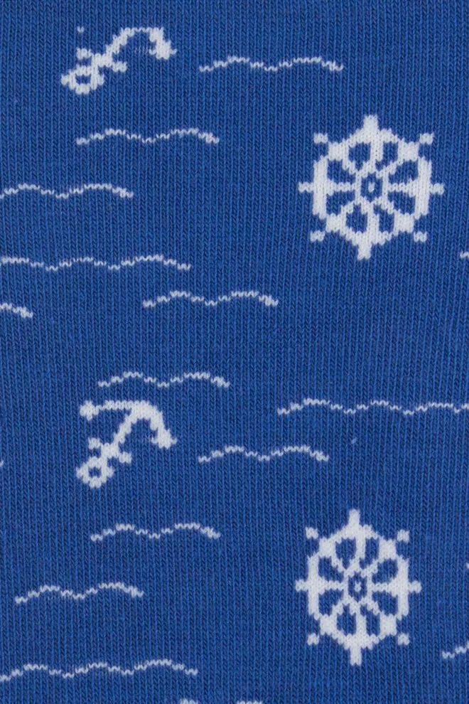 Носки следки мужские с якорями Mf1 marine 012 Giulia (bright blue)