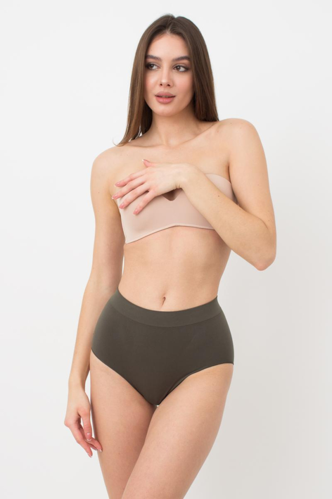 Безшовні трусики Midi briefs color Giulia (khaki), зелений