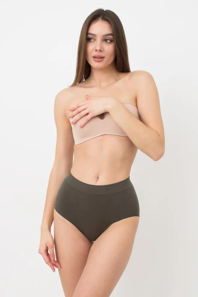 Бесшовные трусики Midi briefs color Giulia (khaki), зеленый