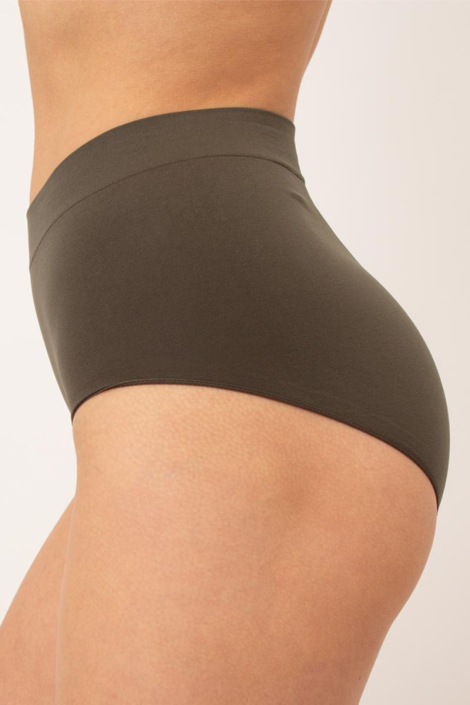 Безшовні трусики Midi briefs color Giulia (khaki), зелений