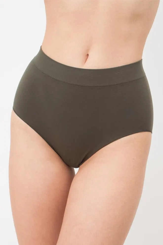 Бесшовные трусики Midi briefs color Giulia (khaki), зеленый