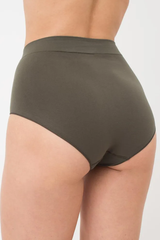 Бесшовные трусики Midi briefs color Giulia (khaki), зеленый