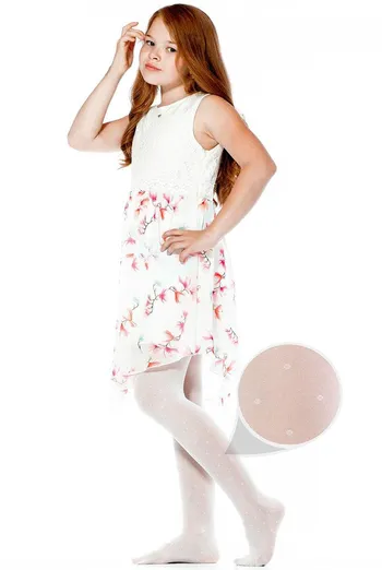 Дитячі колготки в горох Milana 40 den model 1 Giulia (bianco)