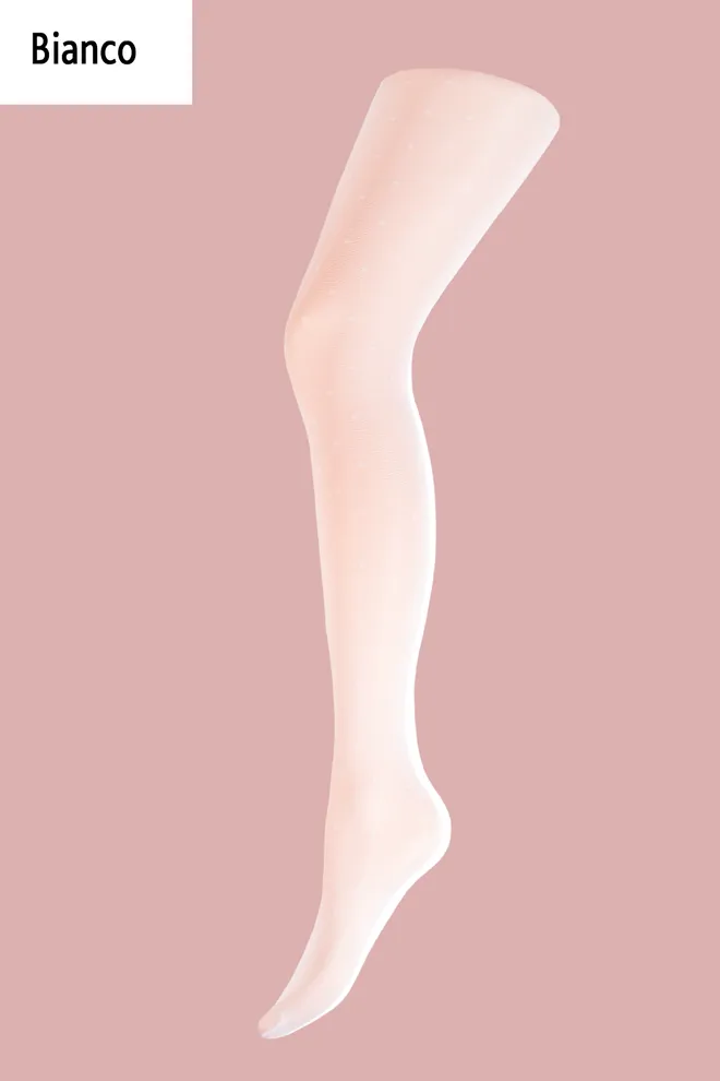 Дитячі колготки в горох Milana 40 den model 1 Giulia (bianco)