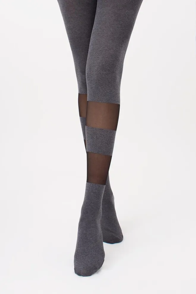 Колготки з геометричним малюнком Miracle 40 den model 2 Giulia (dark grey melange)