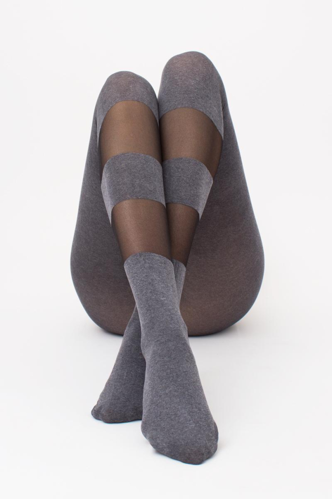 Колготки с геометрическим рисунком Miracle 40 den model 2 Giulia (dark grey melange)