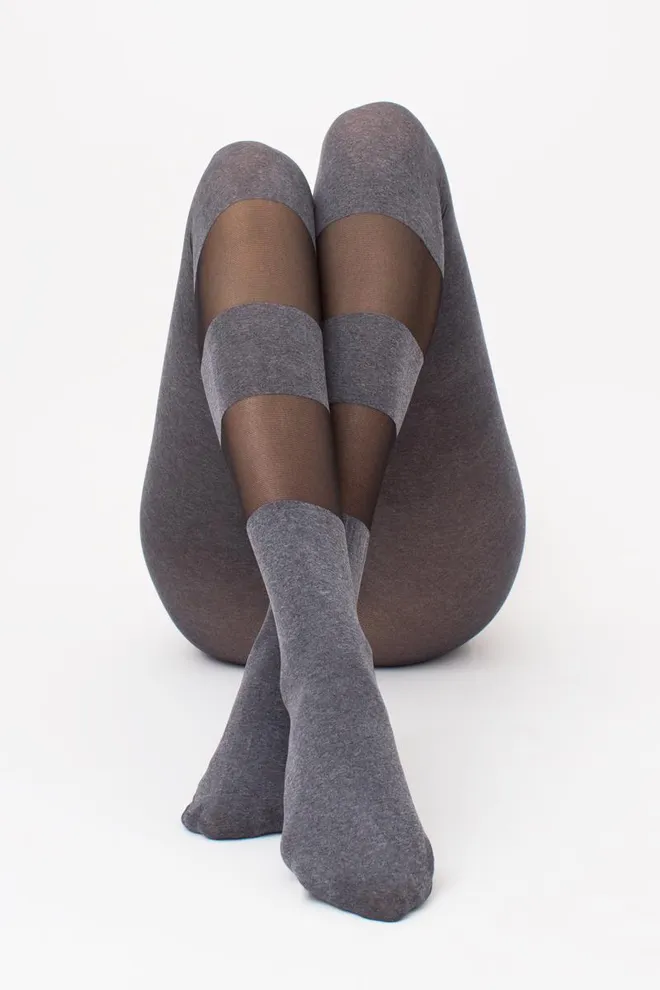 Колготки з геометричним малюнком Miracle 40 den model 2 Giulia (dark grey melange)