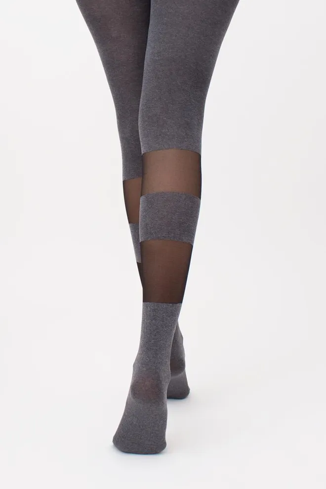 Колготки з геометричним малюнком Miracle 40 den model 2 Giulia (dark grey melange)