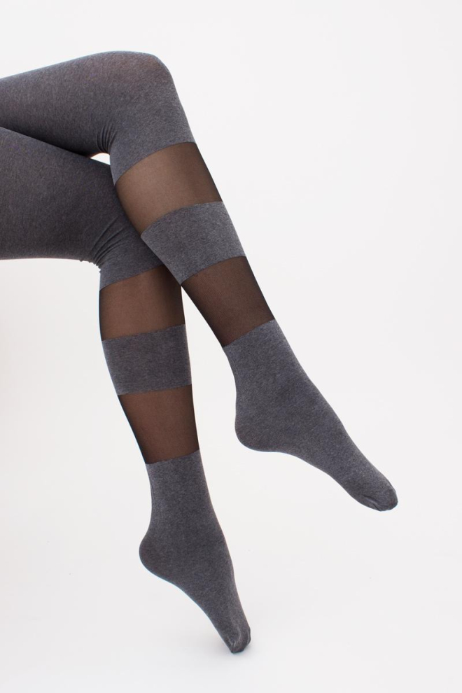 Колготки с геометрическим рисунком Miracle 40 den model 2 Giulia (dark grey melange)
