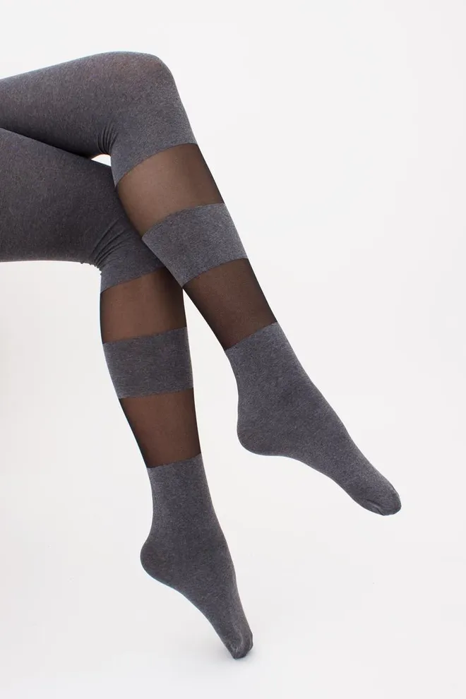 Колготки з геометричним малюнком Miracle 40 den model 2 Giulia (dark grey melange)