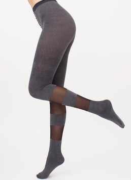 Колготки с геометрическим рисунком Miracle 40 den model 2 Giulia (dark grey melange)