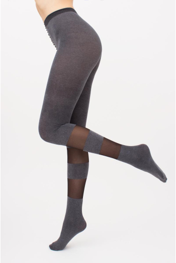 Колготки з геометричним малюнком Miracle 40 den model 2 Giulia (dark grey melange) Колготки з геометричним малюнком Miracle 40 den model 2 Giulia (dark grey melange)