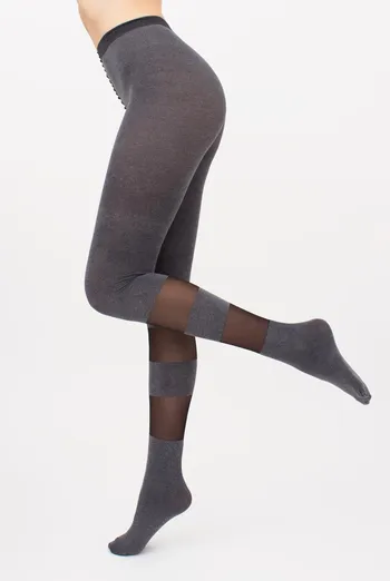 Колготки с геометрическим рисунком Miracle 40 den model 2 Giulia (dark grey melange) Колготки с геометрическим рисунком Miracle 40 den model 2 Giulia (dark grey melange)