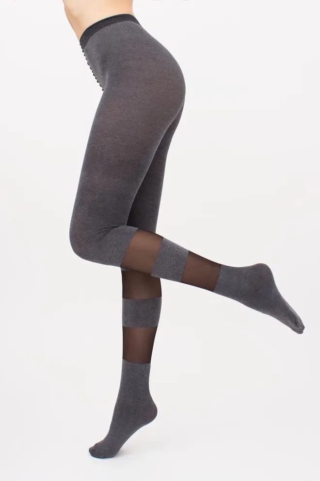 Колготки з геометричним малюнком Miracle 40 den model 2 Giulia (dark grey melange)