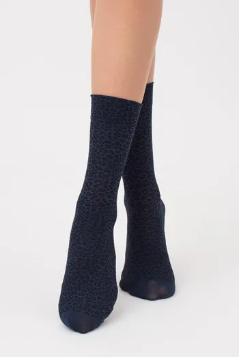 Женские носки в леопардовый принт Mn-01 Giulia (riverside)