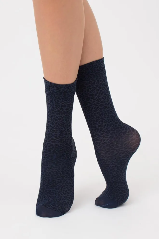 Женские носки в леопардовый принт Mn-01 Giulia (riverside)
