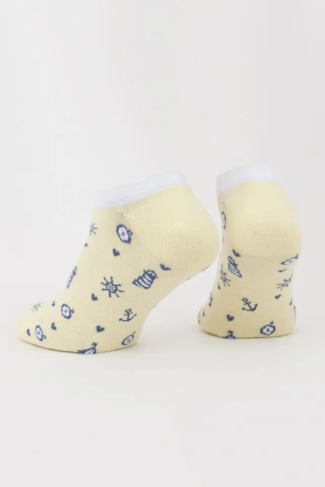 Носки мужские невидимые Ms1 marine 008 Giulia (light yellow)