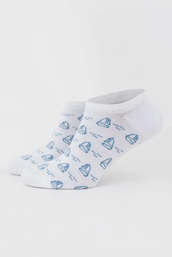 Шкарпетки чоловічі невидимі Ms1 marine 009 Giulia (bianco)