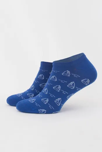 Шкарпетки чоловічі невидимі Ms1 marine 009 Giulia (bright blue)