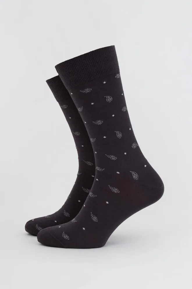 Носки мужские высокие с рисунком MS3C/SL-305 ELEGANT Giulia (dark grey), серый