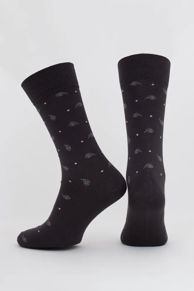 Носки мужские высокие с рисунком MS3C/SL-305 ELEGANT Giulia (dark grey), серый