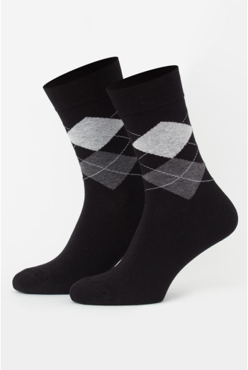Шкарпетки чоловічі класичні з малюнком MS3 Basic 002 Giulia (black)