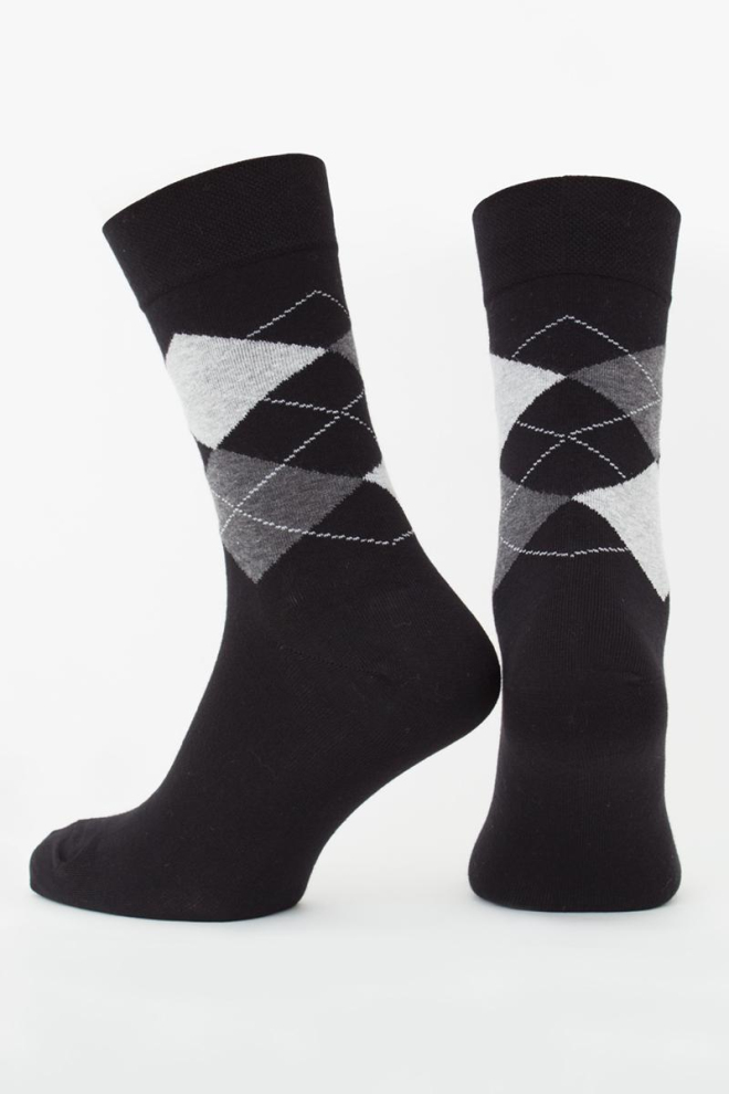 Шкарпетки чоловічі класичні з малюнком MS3 Basic 002 Giulia (black)