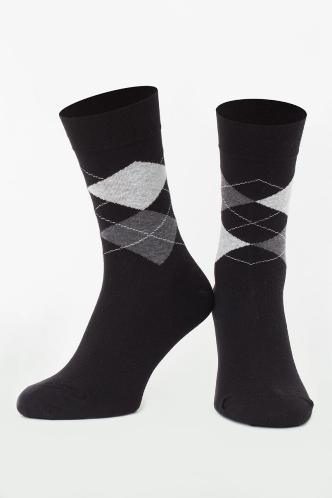Шкарпетки чоловічі класичні з малюнком MS3 Basic 002 Giulia (black)