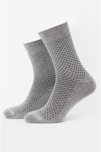 Шкарпетки чоловічі класичні з малюнком MS3 Basic 004 Giulia (light grey melange)