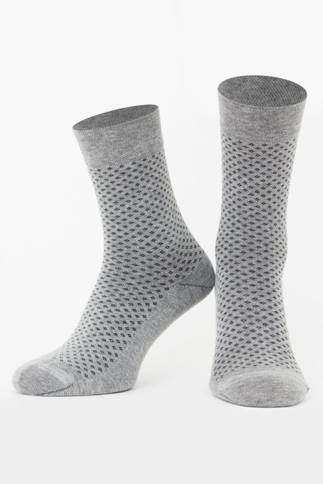 Шкарпетки чоловічі класичні з малюнком MS3 Basic 004 Giulia (light grey melange)