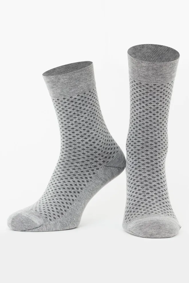 Носки мужские классические с рисунком MS3 Basic 004 Giulia (light grey melange)