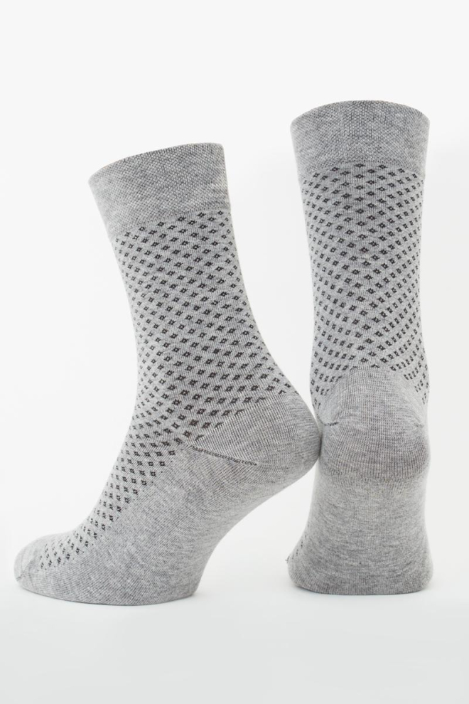 Шкарпетки чоловічі класичні з малюнком MS3 Basic 004 Giulia (light grey melange)