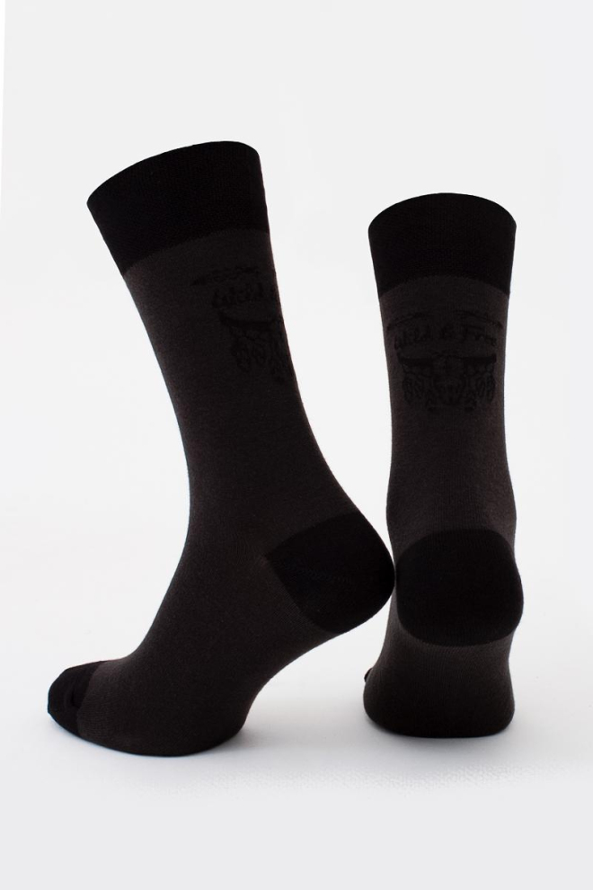 Шкарпетки чоловічі класичні з малюнком Ms3 Boho (F) 001 Giulia (pirate black)