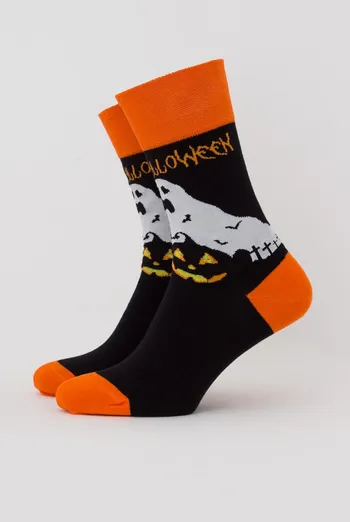 Шкарпетки чоловічі класичні з малюнком Ms3 Halloween 004 Giulia (black)