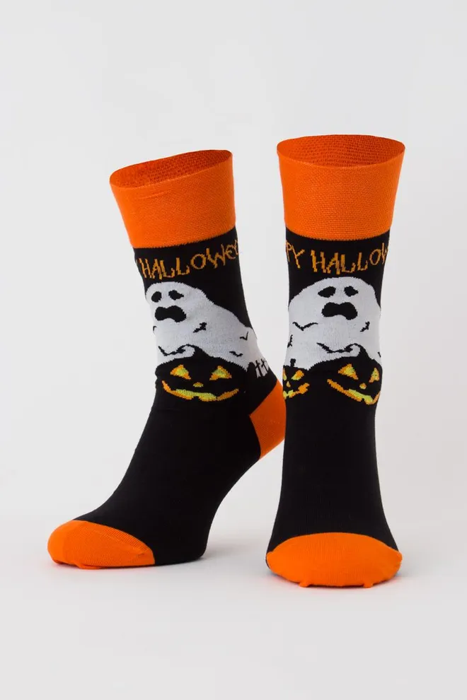 Носки мужские классические с рисунком Ms3 Halloween 004 Giulia (black)