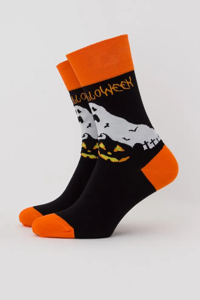 Носки мужские классические с рисунком Ms3 Halloween 004 Giulia (black)