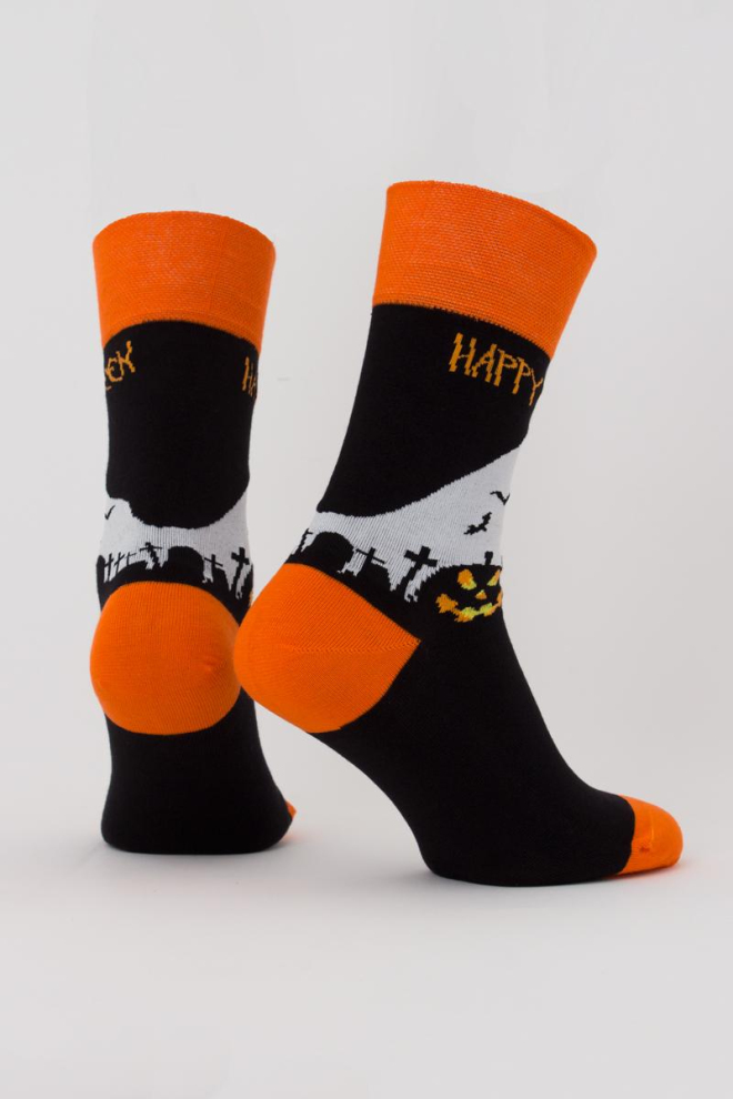 Шкарпетки чоловічі класичні з малюнком Ms3 Halloween 004 Giulia (black)