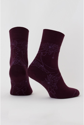 Шкарпетки чоловічі класичні з малюнком Ms3 Halloween 006 Giulia (vintage grape)