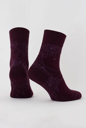 Шкарпетки чоловічі класичні з малюнком Ms3 Halloween 006 Giulia (vintage grape)