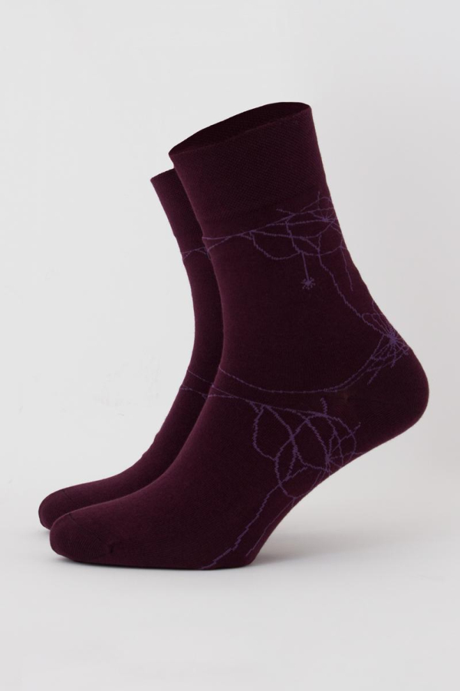 Шкарпетки чоловічі класичні з малюнком Ms3 Halloween 006 Giulia (vintage grape)