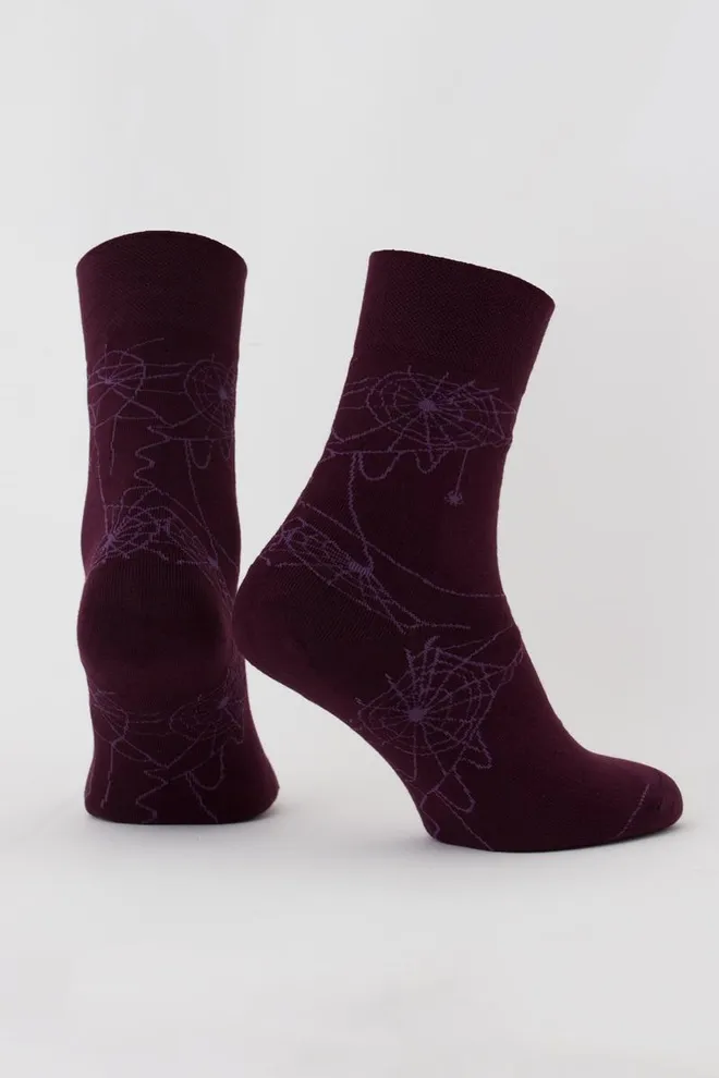 Носки мужские классические с рисунком Ms3 Halloween 006 Giulia (vintage grape)