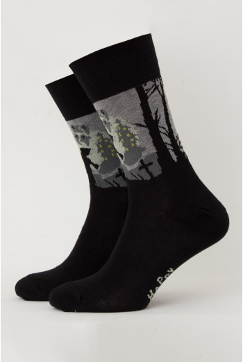Носки мужские классические с рисунком Ms3 Halloween 2205 Giulia (black), черный Носки мужские классические с рисунком Ms3 Halloween 2205 Giulia (black), черный