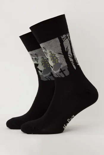 Шкарпетки чоловічі класичні з малюнком Ms3 Halloween 2205 Giulia (black), чорний Шкарпетки чоловічі класичні з малюнком Ms3 Halloween 2205 Giulia (black), чорний