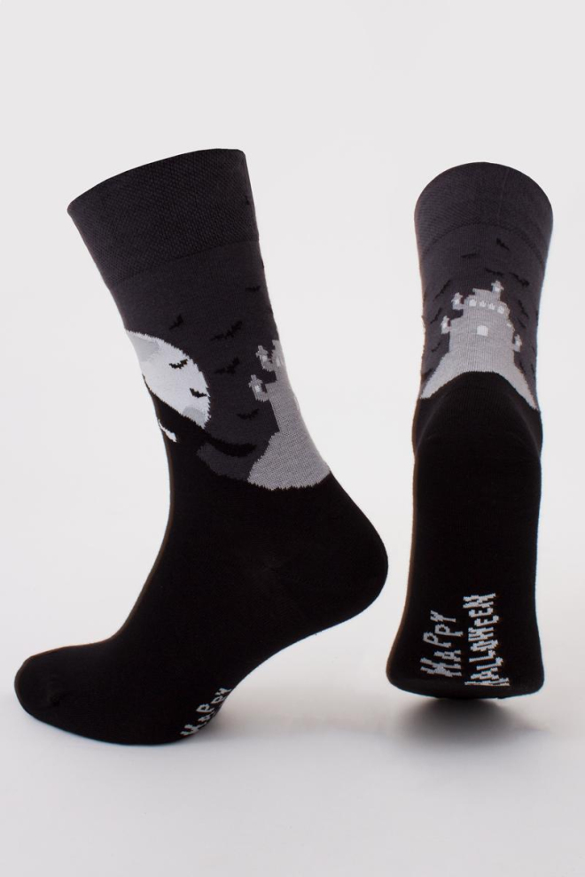 Шкарпетки чоловічі класичні з малюнком Ms3 Halloween 2302 Giulia (pirate black), чорний