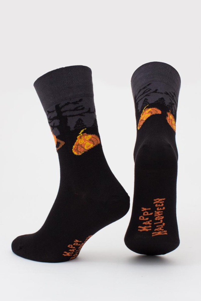 Шкарпетки чоловічі зі святковим малюнком Ms3 Halloween 2303 Giulia (pirate black), чорний
